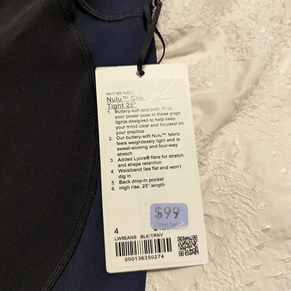 Nulu color bloc tights leggings NWT size 4 - Picture 2 of 4